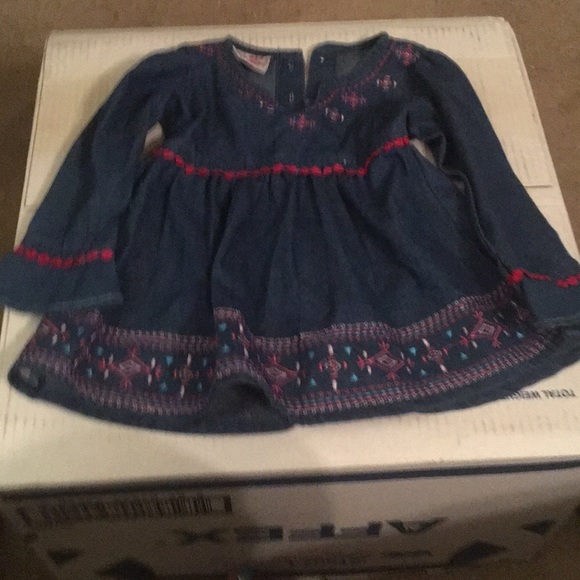 Dresses Baby Girl Denim Dress With Red Trimming Poshmark
